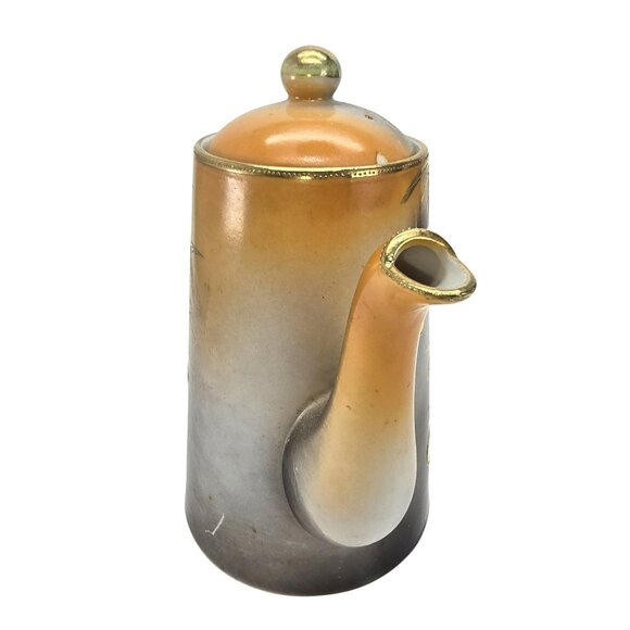 Antique Japanese Porcelain Teapot With Hand-Painted Bamboo & Flower Motif JE326 - Picture 5 of 9